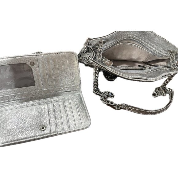 Michael Kors Silver Sequin Shoulder Bag Bundle Lot of Two Bags Vintage VTG Party - Picture 4 of 4